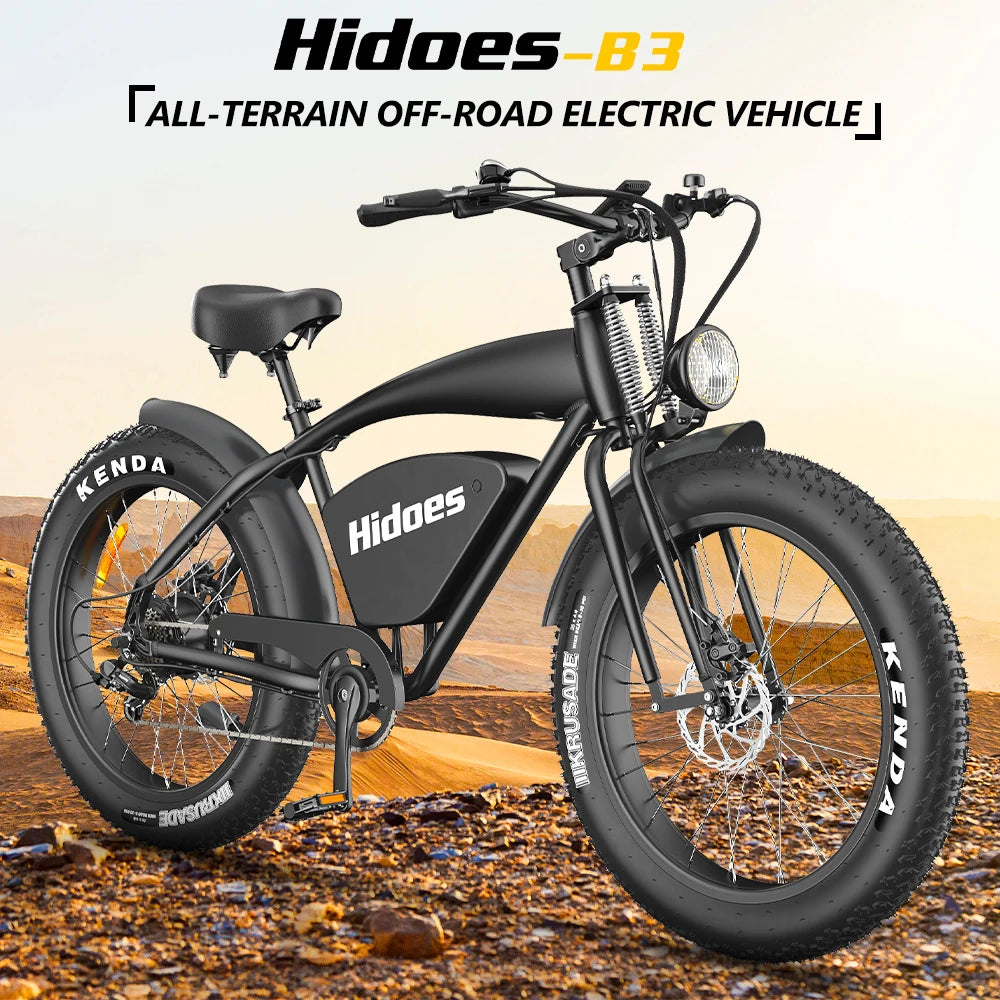 Hidoes B3 Adults Electric Bike with Max Speed 60km/h 18.2AH Lithium Battery 1200W Brushless Motor Electric Mountain Bike