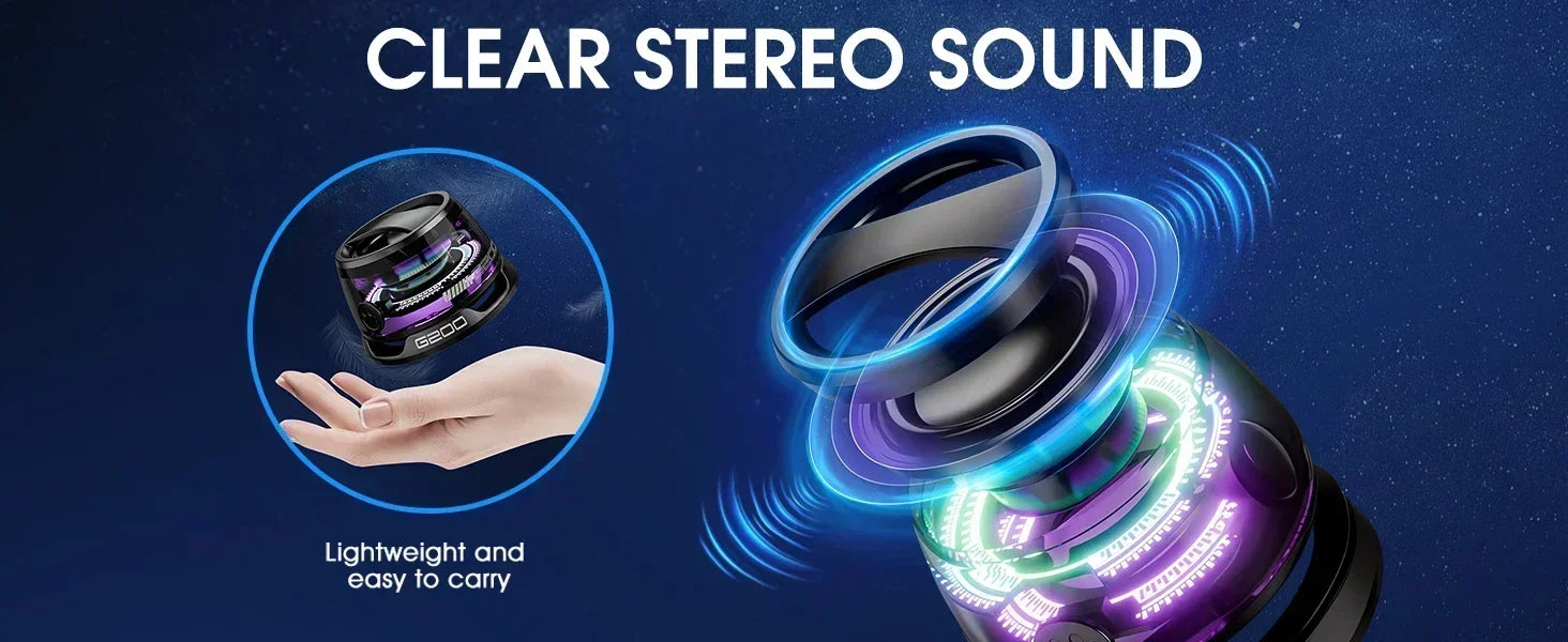 Bluetooth Speaker Portable G200 RGB Lighting Magnetic Speaker BT5.3 Mini Sound Box 7 Hours Playback Phone Holder