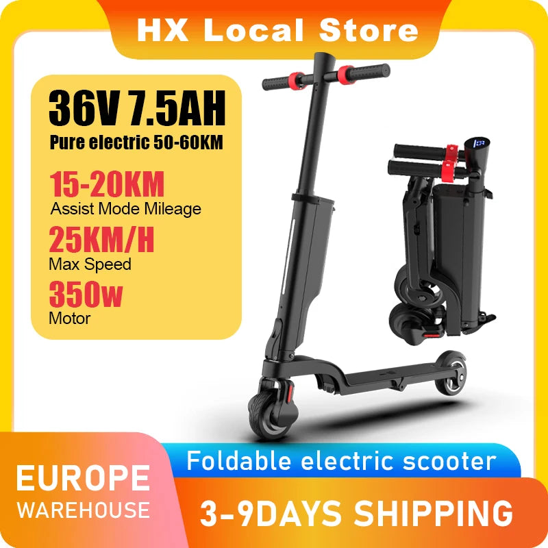 HX X6 E Scooter 350W 25KM/H Electric Scooter Foldable Electric Kick Scooters 5.5 Inch APP Smart escooter for Adults