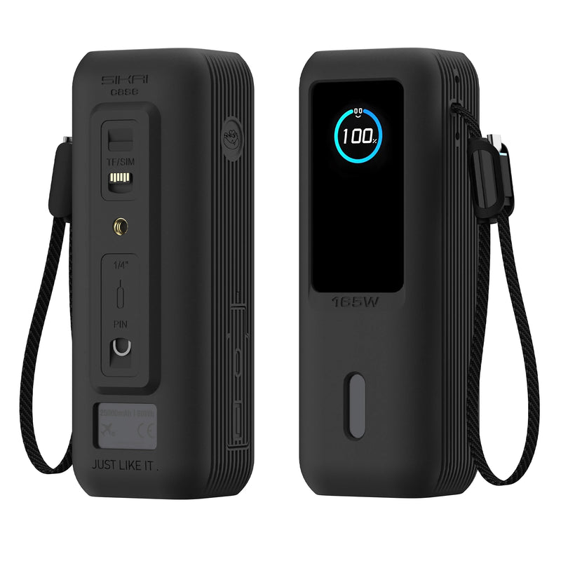 Silicone Case for Anker Zolo 25000mAh 165W Power Bank Protective Case TF/SIM card PIN storage Bag Portable Travel Carrying Case