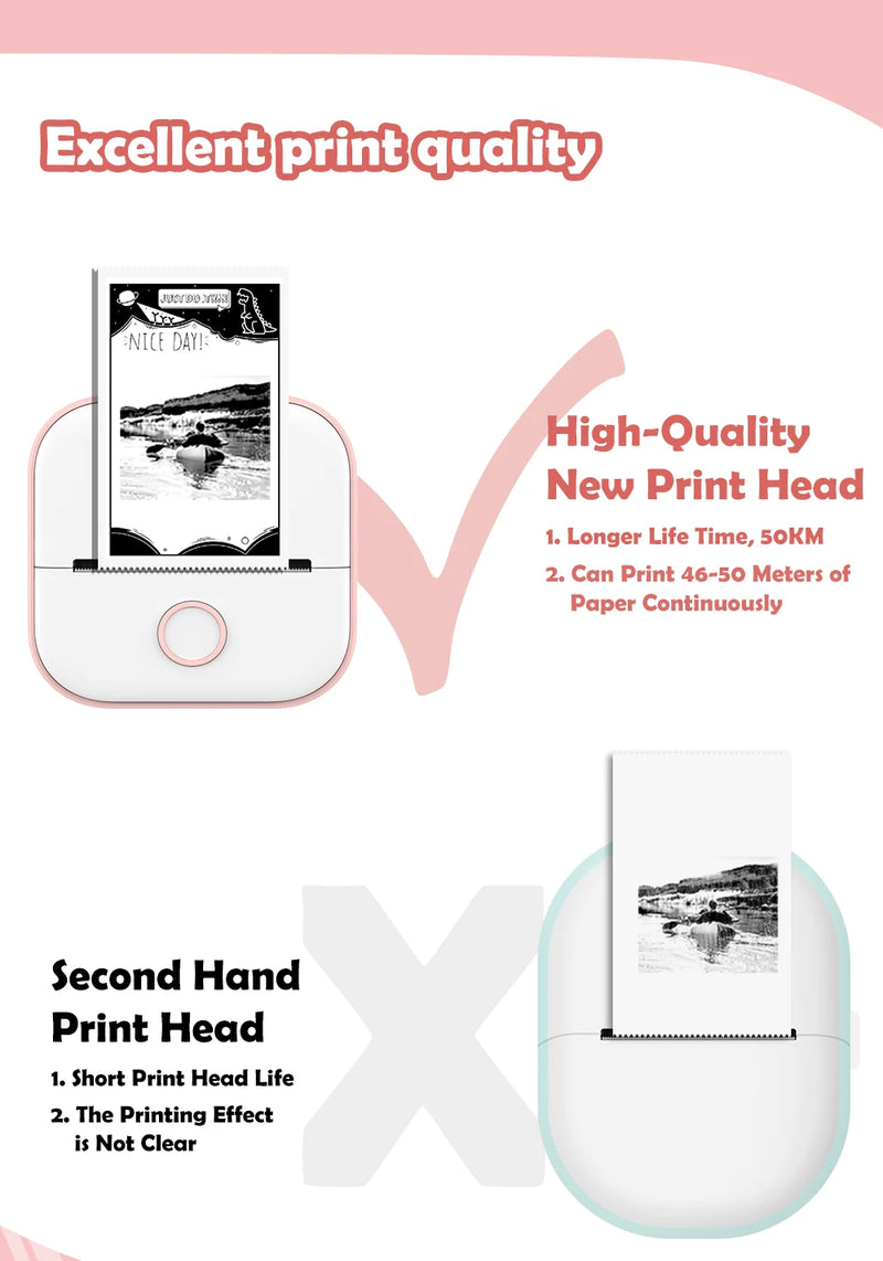 T02 Mini Thermal Printer Phomemo T02 Sticker Maker Machine Portable Bluetooth Pocket Printer Study Supplies for Photos Notes