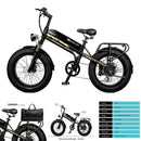 USA Warehouse 500W Fat Tire Electric Mountain Bike 20 All-Terrain E-Bike  48v Lithium Battery Road Electric Bike