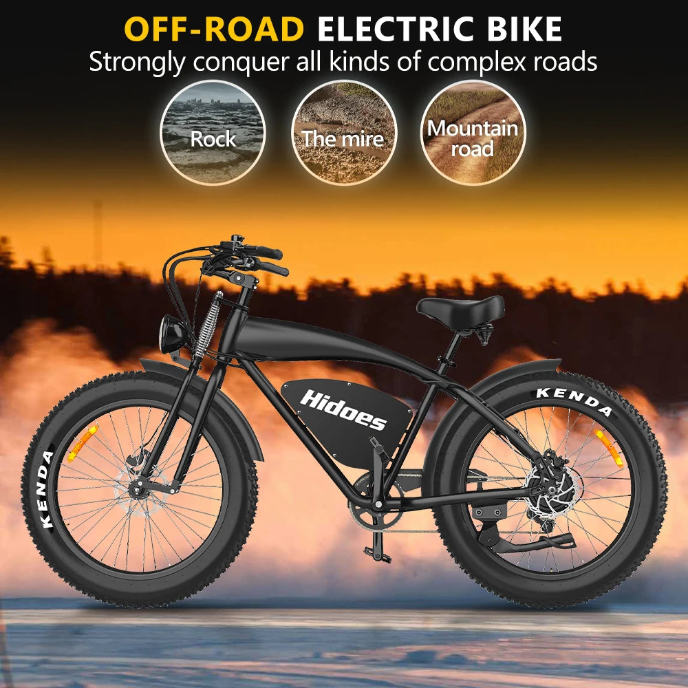 Hidoes B3 Adults Electric Bike with  Max Speed 60km/h 18.2AH Lithium Battery 1200W Brushless Motor Electric Mountain Bike