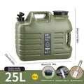 10-25L Outdoor Water Bucket Large-Capacity Portable Camping Water Bag Container with Faucet Driving Water Tank for Picnic Hiking