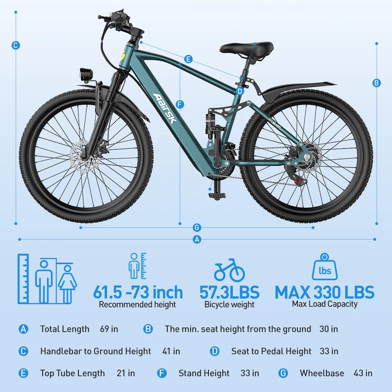 Aairsk US Warehouse Leisure Bike Motorized Bicycle 400W 36V 13AH 25mph Low Price Electric Bike Fastest Electric Bike