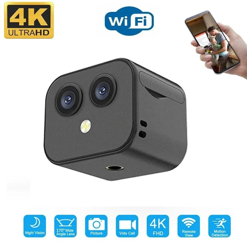 Smart Home 4K HD Mini WiFi Cam Wireless Security Surveillance Micro Dual Webcam IP Camcorders Night Vision Sports Monitor Magnet