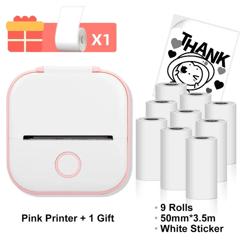 T02 Mini Thermal Printer Phomemo T02 Sticker Maker Machine Portable Bluetooth Pocket Printer Study Supplies for Photos Notes