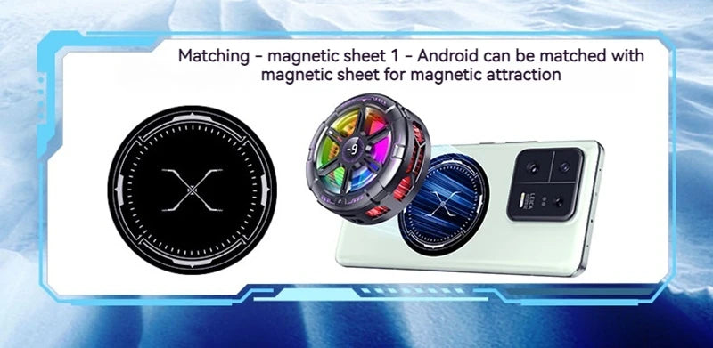 K21 Semiconductor Magnetic Phone Cooler with Temperature Display Universal for PhonesTablets Fast Heat Dissipation for Gaming