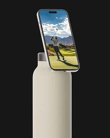 Magnetic Phone Holder Sports Water Bottle Insulated Flask with Phone Mount Stand for Gym Outdoor Activities and Daily Hydration