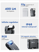 WUBEN G5 EDC Flashlight 400Lumens RGB&White Type-C Rechargeable Pocket-Sized Brilliance Keychain Light Bulit-in Battery