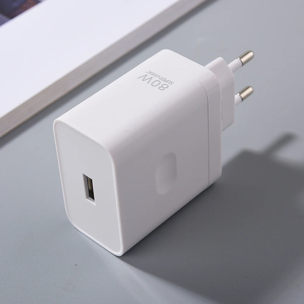 For OPPO 80W SuperVOOC Charger EU/US Fast Charger Adapter Type C Cable For OPPO Find N2 N X4 X5 X6 X7 Reno 12 11 10X 9 8 R17 Pro