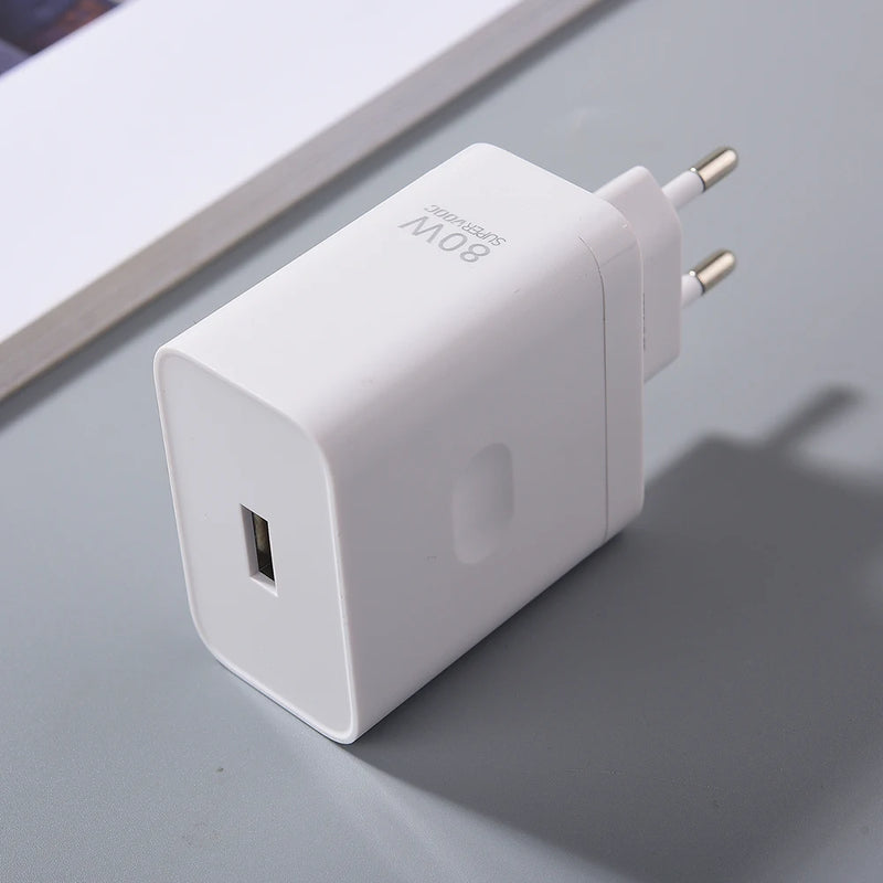 For OPPO 80W SuperVOOC Charger EU/US Fast Charger Adapter Type C Cable For OPPO Find N2 N X4 X5 X6 X7 Reno 12 11 10X 9 8 R17 Pro