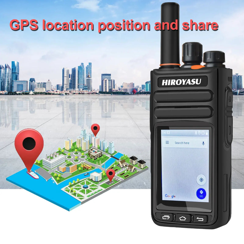 Hiroyasu HI-B8 2G 3G 4G LTE Cellular Network WIFI PoC FM Walkie Talkie 2GB+16GB Android9.0 Phone Call GPS 2.4"Touch Screen Radio