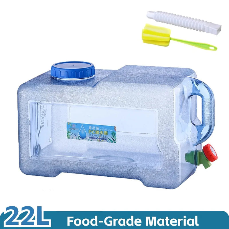 10-25L Outdoor Water Bucket Large-Capacity Portable Camping Water Bag Container with Faucet Driving Water Tank for Picnic Hiking