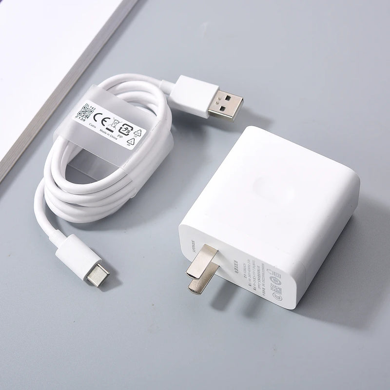 For OPPO 80W SuperVOOC Charger EU/US Fast Charger Adapter Type C Cable For OPPO Find N2 N X4 X5 X6 X7 Reno 12 11 10X 9 8 R17 Pro