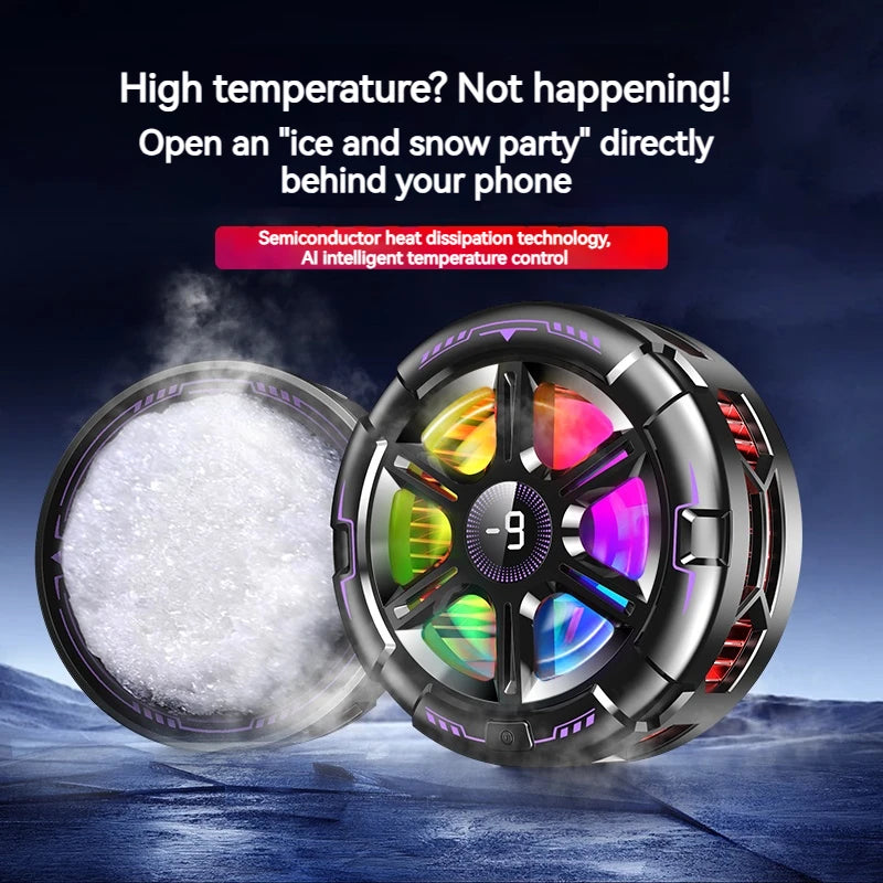 K21 Semiconductor Magnetic Phone Cooler with Temperature Display Universal for PhonesTablets Fast Heat Dissipation for Gaming