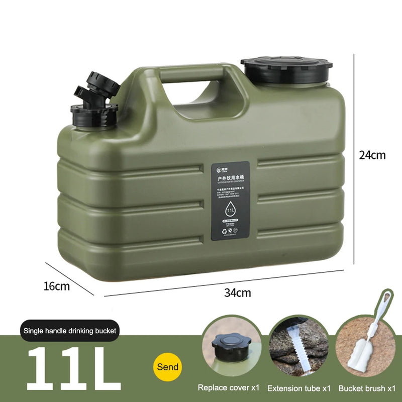 10-25L Outdoor Water Bucket Large-Capacity Portable Camping Water Bag Container with Faucet Driving Water Tank for Picnic Hiking