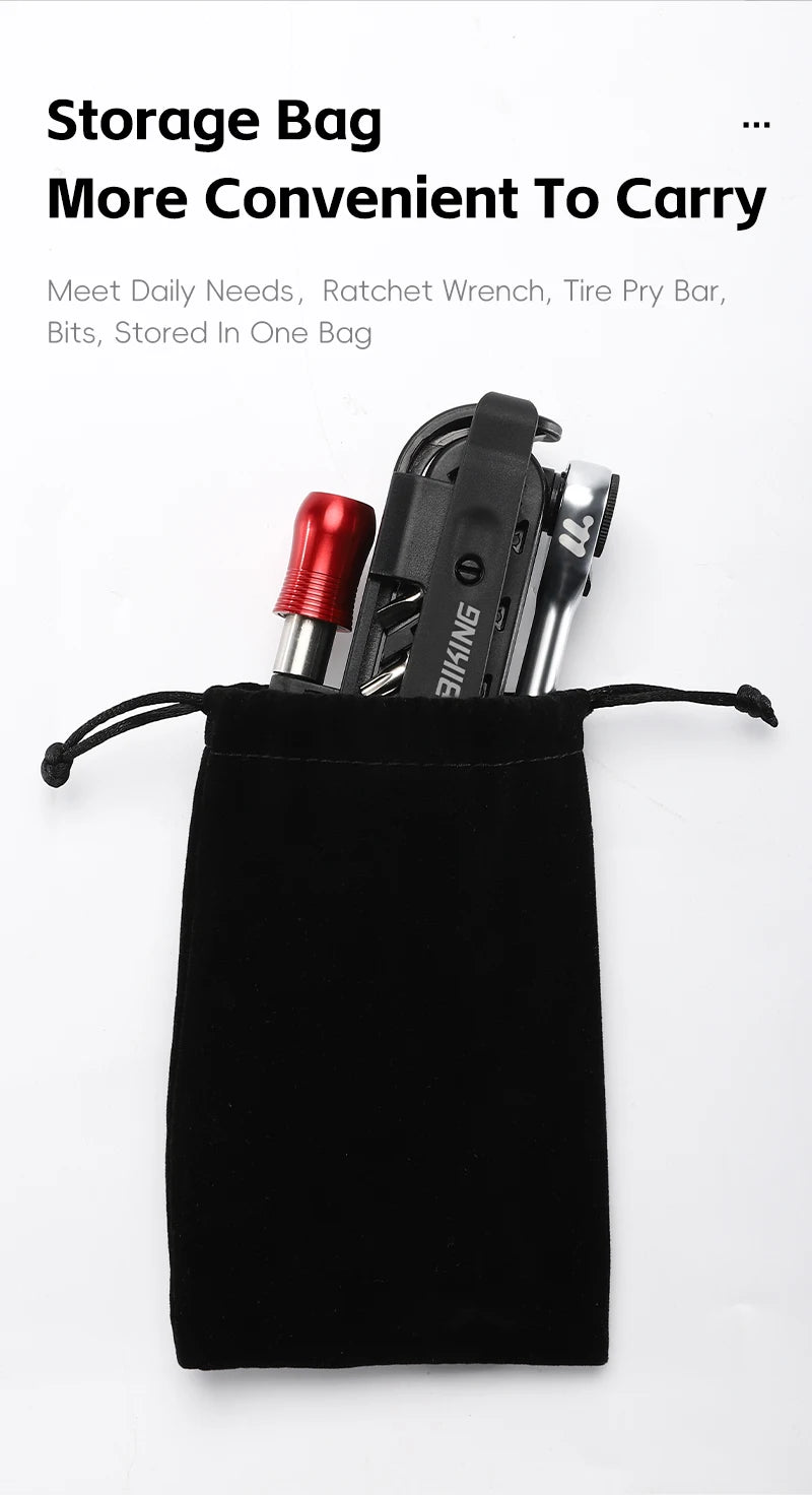 Portable Ratchet Wrench Kit Multifunction Bicycle Tools 14 In 1 Multitool Set Tyre Lever MTB Road Bike Gadgets