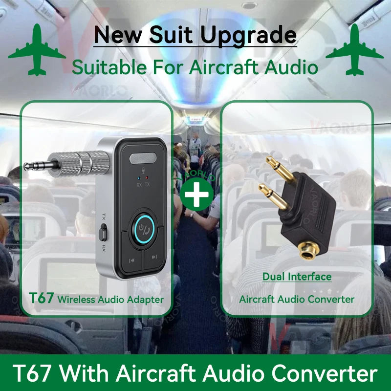 Upgraded Bluetooth 5.4 Car AUX Audio Adapter HiFi Stereo Music Wireless Receiver Transmitter 3.5MM With Mic Calling For Car Kit