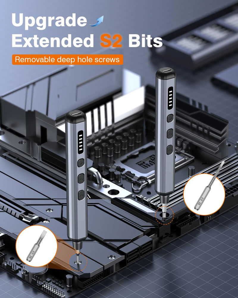 Mini Electric Screwdriver Set 38 in 1 Magnetic Screwdriver with 30 Bits 5 Torque Settings Multi-Function Repair Power Tool Set