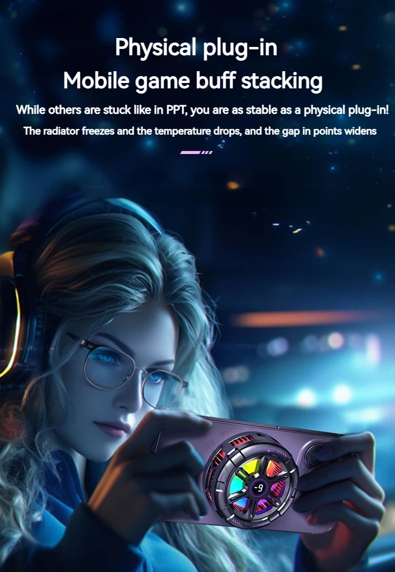 K21 Semiconductor Magnetic Phone Cooler with Temperature Display Universal for PhonesTablets Fast Heat Dissipation for Gaming