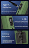 10000mAh Portable Waist Fan Mini Hanging Neck Fan USB Rechargeable Fan with Power Bank LED Light for Outdoor Camping Working