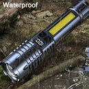 High Power Rechargeable Led Flashlight Very Strong Led Flashlight With Built-in Battery Torch For Outdoor Camping Hiking Fishing