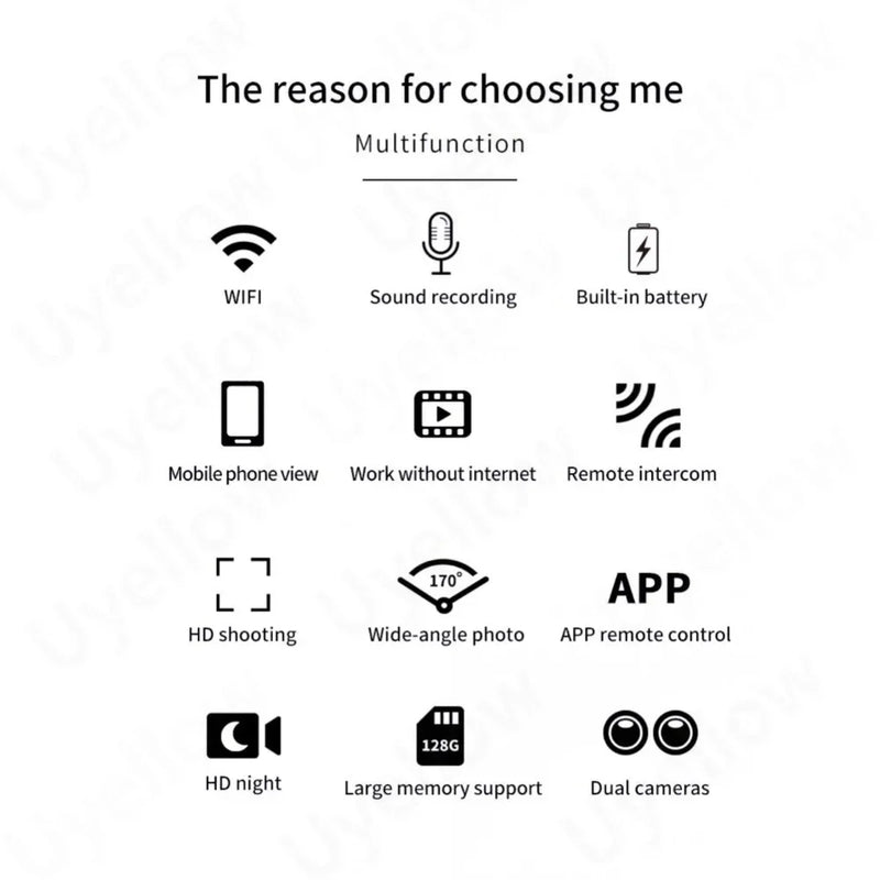 Smart Home 4K HD Mini WiFi Cam Wireless Security Surveillance Micro Dual Webcam IP Camcorders Night Vision Sports Monitor Magnet