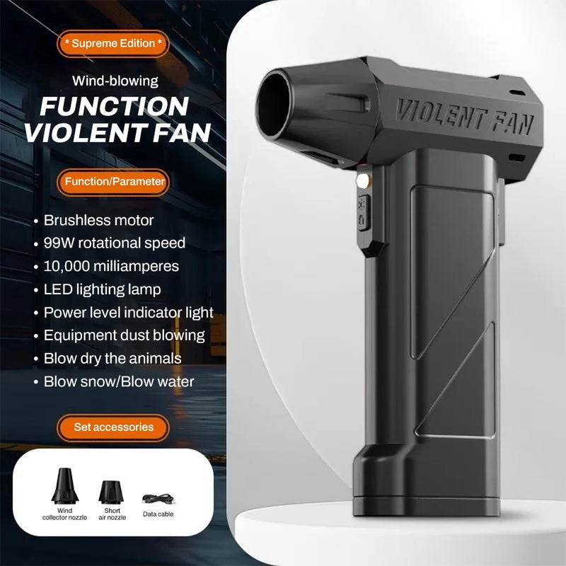 Powerful Jet Blower 990000RPM High Speed Brushless Motor Dust Blower 10000mAh Violent Turbo Fan Portable Car Vacuum Cleaner