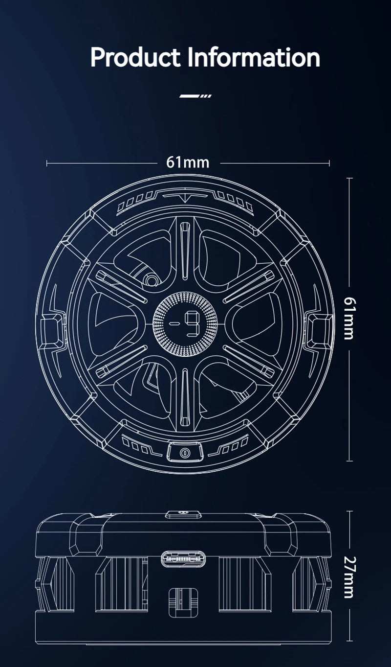 K21 Semiconductor Magnetic Phone Cooler with Temperature Display Universal for PhonesTablets Fast Heat Dissipation for Gaming