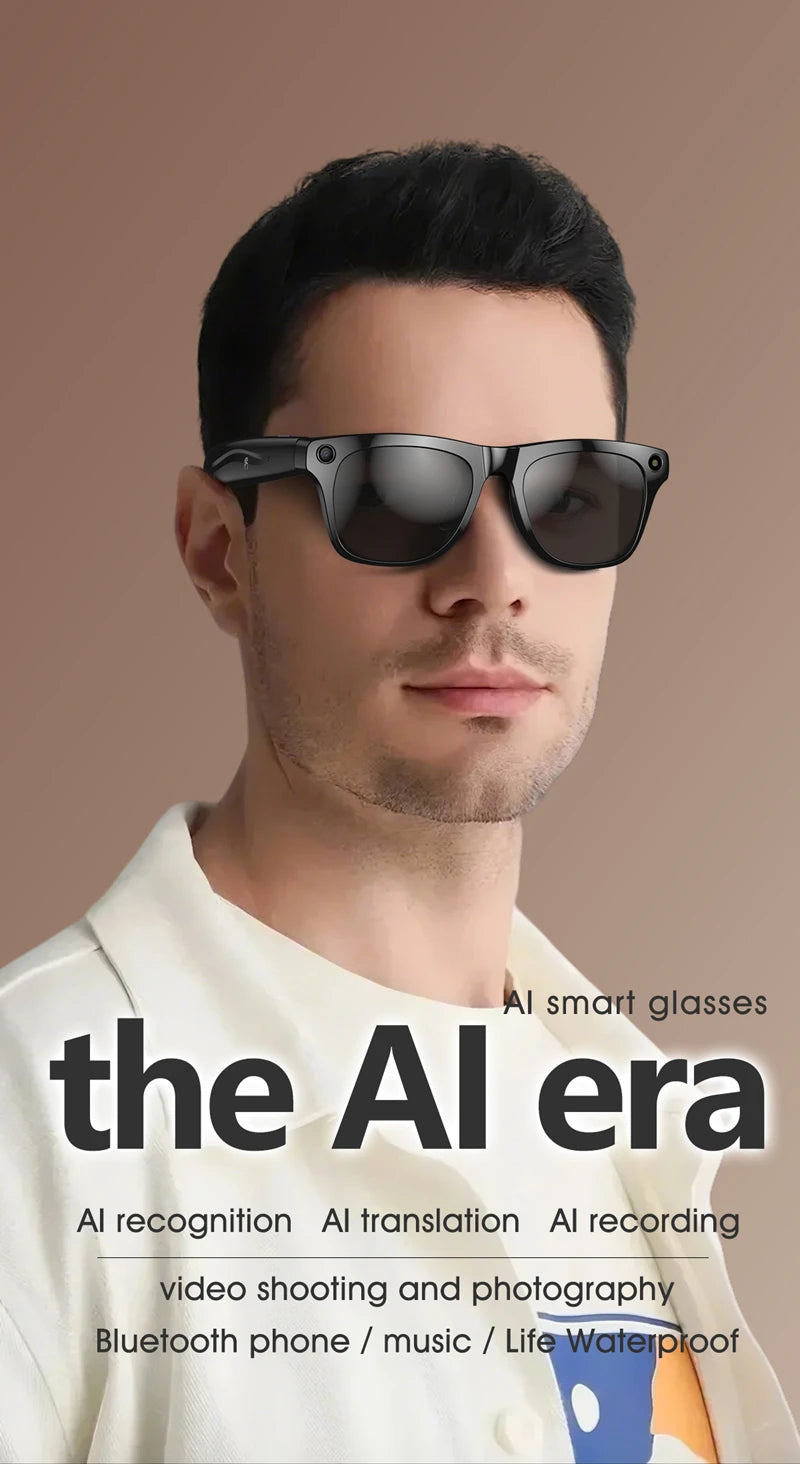 XIAOMI 4K HD AI Smart Glasses Chat 260Mah Battery Voice Assistant Control GPT 100MP Camera Bluetooth Call  Smart Glasses