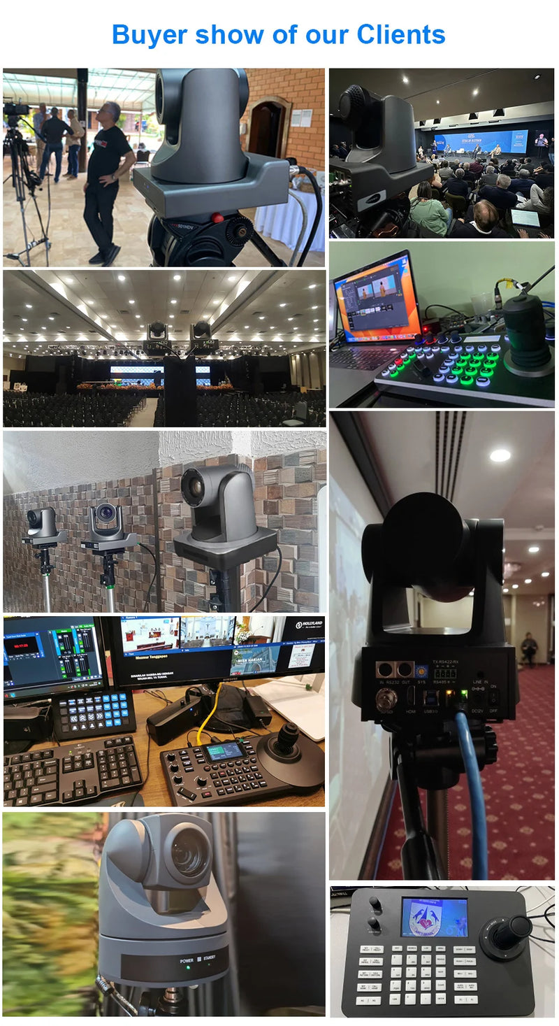 4K PTZ NDI Camera 12X 20X Optical Zoom AI Auto Tracking with PoE HDMI/SDI/USB/IP Live Streaming PTZ Camera for Church Services