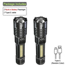High Power Rechargeable Led Flashlight Very Strong Led Flashlight With Built-in Battery Torch For Outdoor Camping Hiking Fishing
