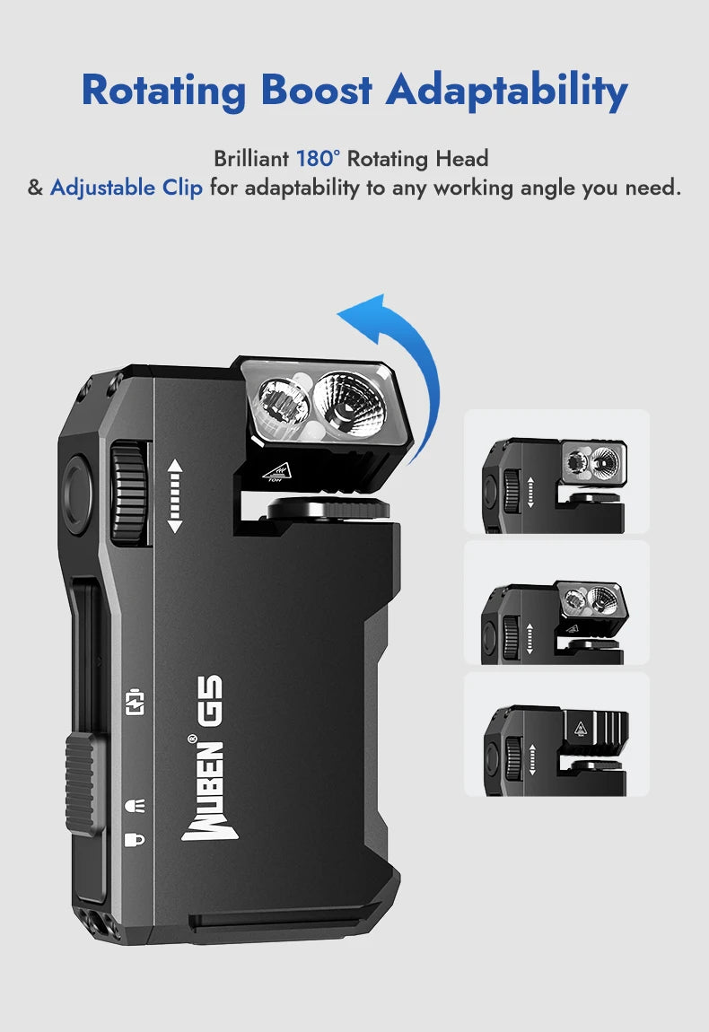 WUBEN G5 EDC Flashlight 400Lumens RGB&White Type-C Rechargeable Pocket-Sized Brilliance Keychain Light Bulit-in Battery