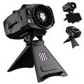 Portable Waist Fan Outdoor Hanging Neck Fan 4-Speed Powerful Fan with LED Light for Outdoor Work Camping Picnic Cooling Device