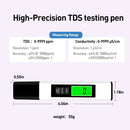 3 in 1 TDS Meter Digital Water Quality Tester, EC/Temperature 0-9990 ppm, Portable with Carrying Leather Case for Drinking