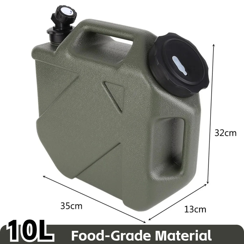 10-25L Outdoor Water Bucket Large-Capacity Portable Camping Water Bag Container with Faucet Driving Water Tank for Picnic Hiking