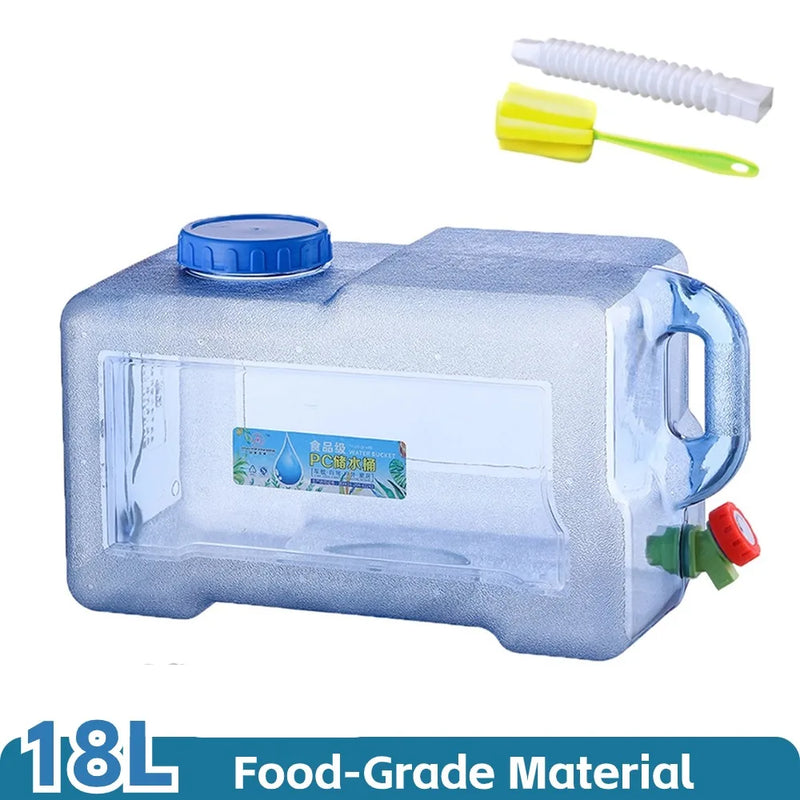 10-25L Outdoor Water Bucket Large-Capacity Portable Camping Water Bag Container with Faucet Driving Water Tank for Picnic Hiking