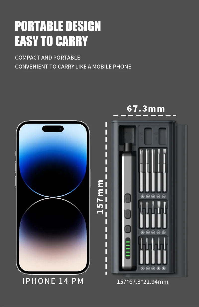 Mini Electric Screwdriver Set 38 in 1 Magnetic Screwdriver with 30 Bits 5 Torque Settings Multi-Function Repair Power Tool Set