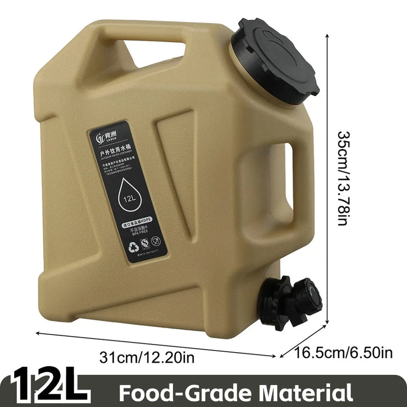 10-25L Outdoor Water Bucket Large-Capacity Portable Camping Water Bag Container with Faucet Driving Water Tank for Picnic Hiking