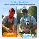 Portable Waist Fan Outdoor Hanging Neck Fan 4-Speed Powerful Fan with LED Light for Outdoor Work Camping Picnic Cooling Device