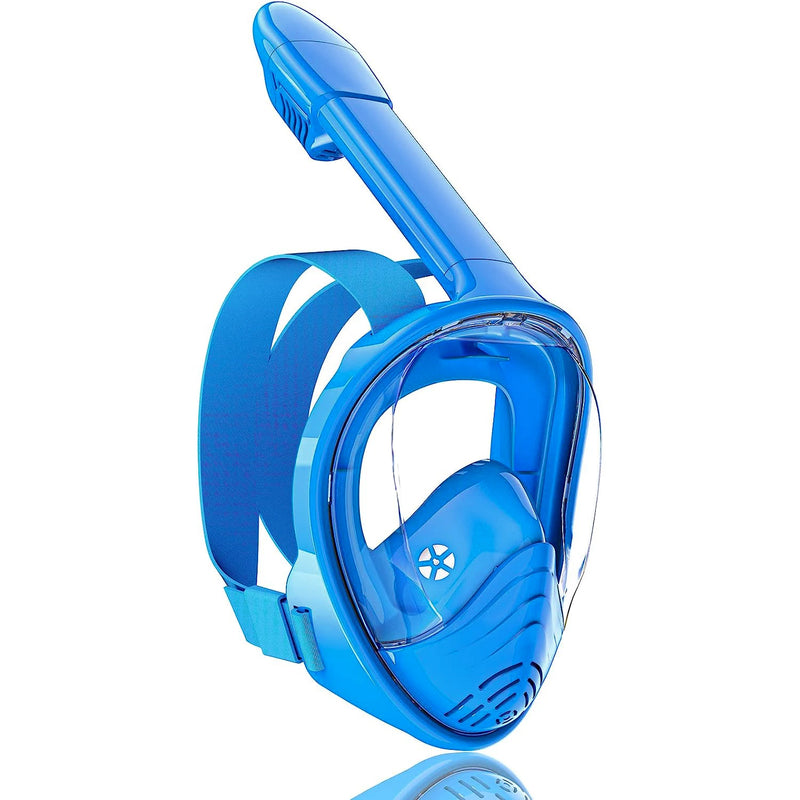 Kids Snorkel Mask Full Face, Snorkeling Set with Camera Mount, Foldable 180 Degree Panoramic View Snorkeling Gear Anti-Fog Leak
