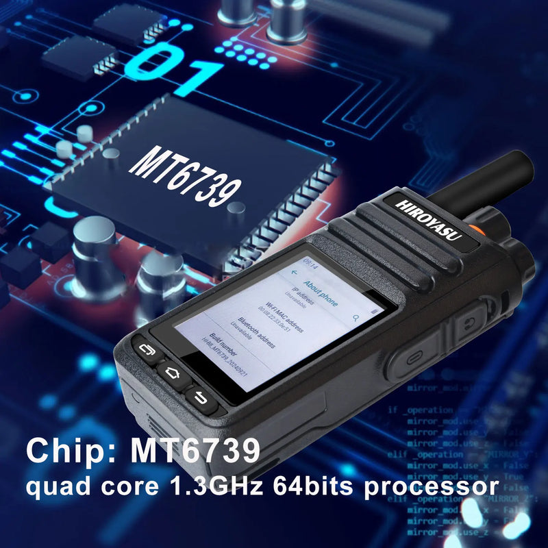 Hiroyasu HI-B8 2G 3G 4G LTE Cellular Network WIFI PoC FM Walkie Talkie 2GB+16GB Android9.0 Phone Call GPS 2.4"Touch Screen Radio