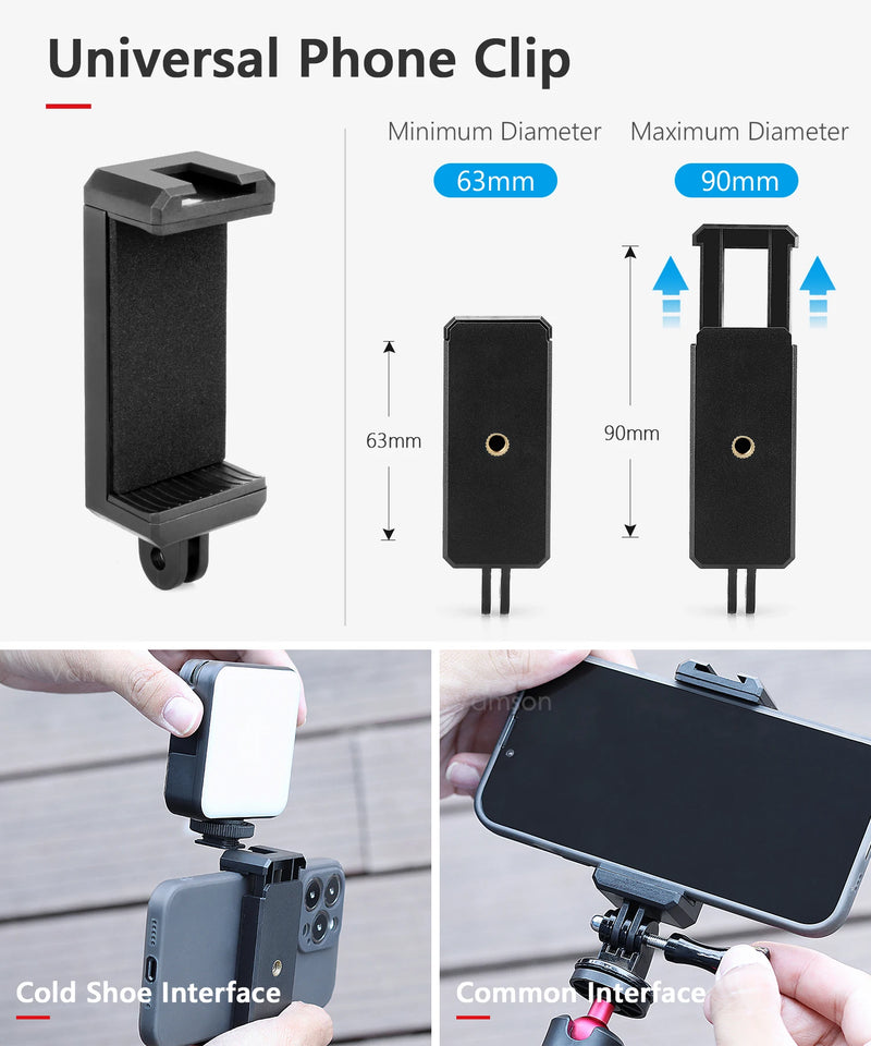Vamson Universal Mobile Phone Holder Adjustable Cellphone Backpack Clip Mount for iPhone Bracket Smartphone Stand Fixed Hiking