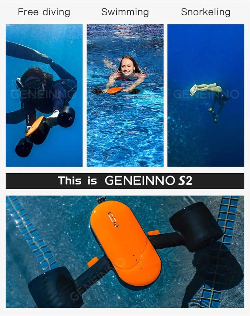 GENEINNO S2 Underwater Scooter,Dual Motors and Smart APP Support,Sea Scooter for Swimming Scuba Free Diving Snorkeling for Kids