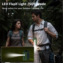 10000mAh Portable Waist Fan Mini Hanging Neck Fan USB Rechargeable Fan with Power Bank LED Light for Outdoor Camping Working