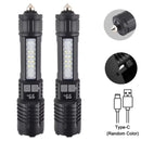 High Power Rechargeable Led Flashlight Very Strong Led Flashlight With Built-in Battery Torch For Outdoor Camping Hiking Fishing