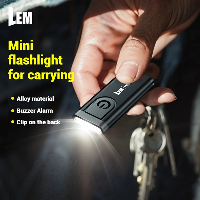 LEM Flashlight Outdoor Multifunctional Portable Long Endurance 70LM 5W 4 Modes with keychain Clamp White Lights Lamp
