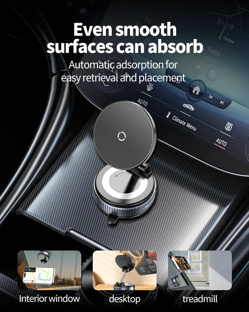 15W Magsafe Whiress Charger,With Vacuum Magnetic Suction Foldable 360°Rotating For iPhone Hands-Free For Driving Travel New
