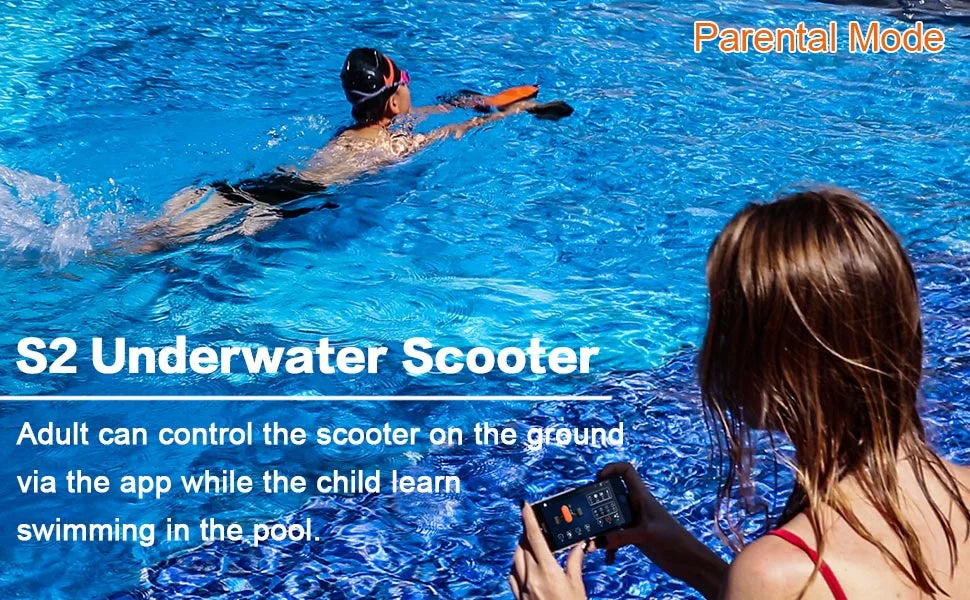 GENEINNO S2 Underwater Scooter,Dual Motors and Smart APP Support,Sea Scooter for Swimming Scuba Free Diving Snorkeling for Kids